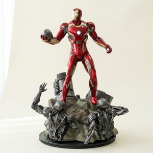 Statue Iron Man MK45, thème Marvel <span class=keywords><strong>Avengers</strong></span>, objet de collection pour les fans, résine peinte à la main, lumières LED artistiques, ultra-détail. - Product Image 1