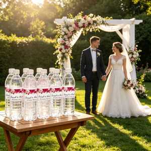 Etiquetas de Agua Personalizadas, Adhesivos de Vinilo Impermeables para Botellas con Nombre, Regalo DIY para Bodas, Cumpleaños, Recuerdos de Fiesta - Product Image 2