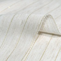 Tissu de luxe 190 g/m² 140 cm 14 % lin 85 % lyocell 1 % fibre métallique à rayures, mélange lin-lyocell-fibre métallique pour vêtements