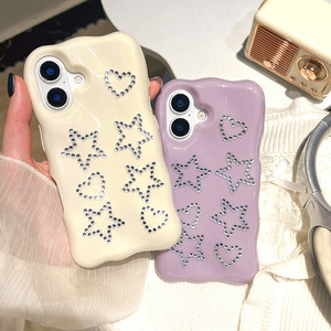 Casual Star Heart Design TPU étui de téléphone portable pour iPhone 16 Pro Max 15 14 13 pour Apple nouveaux et anciens modèles strass poignée de téléphone - Product Image 3