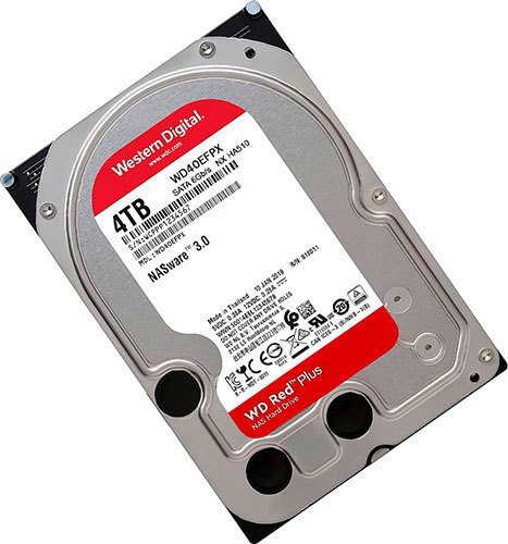 Westerns Digitals Red Plus 3.5" Hard Drive, 4TB, SATA III, 5400rpm, 256MB (WD40EFPX) in Stock 1 Year Warranty