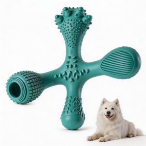 Jouet à mâcher pour chien en forme de X, durable, brosse à dents nettoyante, jouets pour chien en caoutchouc naturel pour les mâcheurs agressifs - Product Image 1