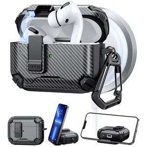 Nouveau étui <span class=keywords><strong>de</strong></span> protection pour écouteurs à motif <span class=keywords><strong>de</strong></span> fibre <span class=keywords><strong>de</strong></span> carbone support <span class=keywords><strong>de</strong></span> <span class=keywords><strong>charge</strong></span> magnétique à ouverture automatique étuis pour écouteurs pour <span class=keywords><strong>AirPods</strong></span> Pro 3 4 - Product Image 6