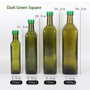 Ustensiles de cuisine de qualité alimentaire vide carré <span class=keywords><strong>Marasca</strong></span> 1 litre bouteilles d'huile d'olive en verre - Product Image 6