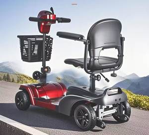 Lichtgewicht opvouwbare elektrische vierwiel-scooter voor ouderen, met trapondersteuning voor het instappen in vliegtuigen, rollator - Product Image 1