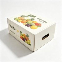 Boîte à fruits en carton ondulé empilable personnalisée pour le transport en chaîne du froid, emballage écologique pour fruits en carton ondulé avec trous d'aération