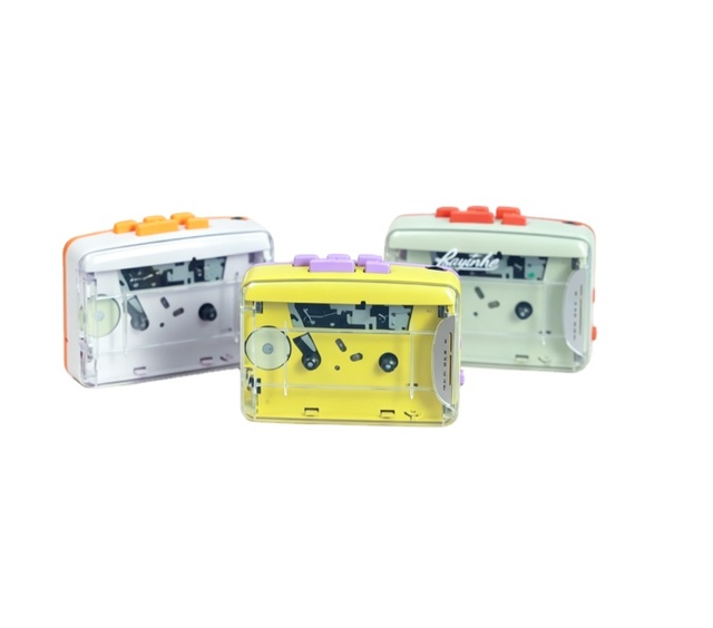 Transparent Cassette Player with FM Radio Portable Tape Recorder Stereo Audio Player Nostalgic Music Device for Entertainment