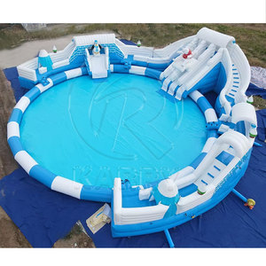Thương mại <span class=keywords><strong>Inflatable</strong></span> mặt đất công viên nước trượt <span class=keywords><strong>Inflatable</strong></span> thư bị trả lại nhảy lâu đài tùy chỉnh kích thước công viên nước lâu đài trượt với hồ bơi - Product Image 3
