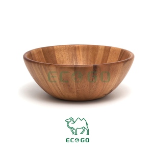 מפעל לספק סיטונאי עגול מותאם אישית במבוק מזון עץ פירות סלט קערות בצק למסעדת בית מלון - Product Image 1