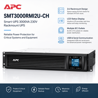 UPS Schneider SMT3000RMI2U-CH 3000VA/2700W Rak-mount, Online Interaktif Gelombang Sinus Murni dengan AVR untuk Pusat Data & Rak Server
