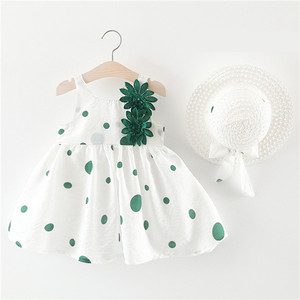 Latest Style Low Price Dot White <b>Flower</b> Baby Kids Dress for Korea Summer Dresses Store Made in China Factory - Product Image 3