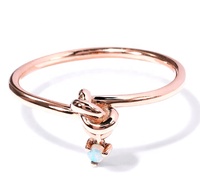 Milskye mode élégante beau couple ensemble bijoux en argent sterling 925 plaqué or 18 carats ode opale anneaux