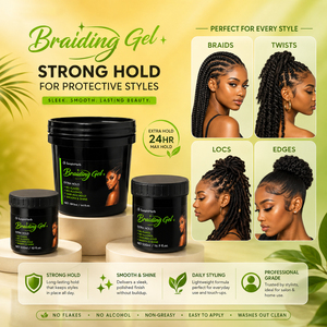 Gel tressage Sunpinherb OEM ODM pour une tenue forte des cheveux bouclés, des tresses, des locs et des styles lisses - Product Image 2