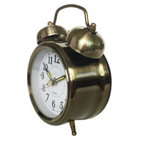 Nouveau réveil en métal créatif avec petite veilleuse réveil mécanique personnalité de la mode étudiant cloche de chevet