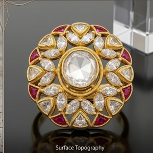 925 Silver Kundan Finger <b>Ring</b> with Ruby Stone <b>Gold</b> Finish Traditional Adjustable Jewelry for Women Party - Product Image 5