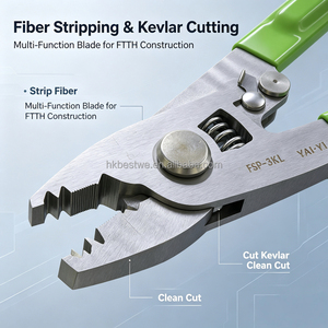 Pince à dénuder les fibres optiques Miller à 3 trous, coupe-Kevlar, dénudeur de fibres optiques FTTH, outil manuel pour travaux de raccordement - Product Image 2