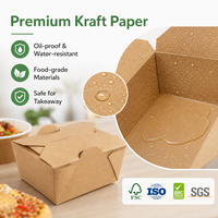 Boîte à emporter Kraft avec revêtement anti-graisse pour service de restauration, personnalisation du logo disponible