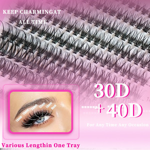 Kit de cils en grappe individuels colorés et segmentés grande capacité, cils bouclés Duvy, faux cils complets pour maquillage des yeux DIY - Product Image 4