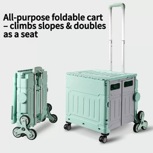 Carretilla <span class=keywords><strong>de</strong></span> Carga Resistente Plegable con Ruedas y Escalera para Camping y Compras al Aire Libre - Product Image 1