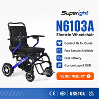 Fauteuil roulant électrique en alliage de magnésium et fibre de carbone, ultra léger (14,6 kg), pliable, moteur sans balais 400W, pour seniors, capacité 300 lbs