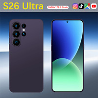 Smartphone S26 Ultra 7,3 pouces 90Hz LED Android 15 16 Go 1 To 108 MP 8800 mAh Deca Core 5G Double SIM Carte TF Face ID GPS