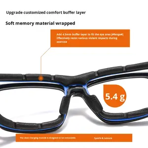 Bestfen Punk Style Print Frame HG031 Outdoor Anti-Collision Men's Large Square Sports Glasses Can Be Paired <strong>Prescription</strong> Lenses - Product Image 2