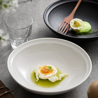 Bol à soupe en céramique japonaise moderne, noir mat et blanc glacé, bol à riz ramen, bol à salade en céramique minimaliste pour restaurant
