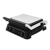 Grille-pain et gril à sandwichs Panini avec écran couleur numérique, plaques amovibles, s'ouvre à 180° °   Pour barbecue en intérieur