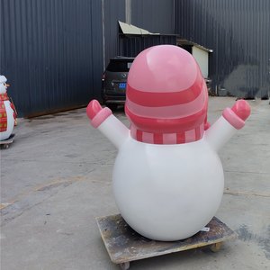 Décorations de bonhomme de neige de Noël en fibre de verre personnalisées, écologiques, art <span class=keywords><strong>déco</strong></span> pour exposition de jardin durable, Noël - Product Image 5