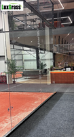 Lampu LED 360° untuk Lapangan Padel Panoramic Indoor dengan Kaca Tempered 12MM dan Rumput Buatan Merah Bata