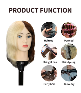 Tête d'entraînement professionnelle pour la coiffure, en <span class=keywords><strong>cheveux</strong></span> humains naturels, pour la <span class=keywords><strong>coupe</strong></span> et le décoloration des <span class=keywords><strong>cheveux</strong></span>, mannequin africain pour la formation - Product Image 4