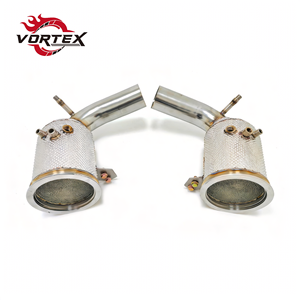 Vortex 304 - Colectores de escape de acero inoxidable pulido a espejo con catalizador para Porsche 911 992 3.0T OPF, escape de alto rendimiento - Product Image 1