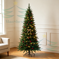 Sapin de Noël artificiel de haute qualité, 7 pieds, pour intérieur/extérieur, avec lumières LED pré-éclairées, vente en gros OEM, personnalisable