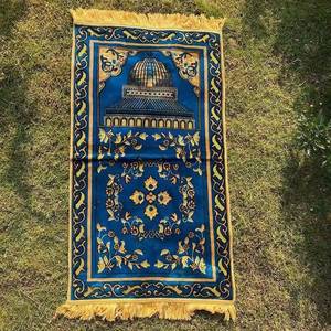 Alfombra de oración floral árabe musulmana tradicional, venta al por mayor de fábrica, felpa, jacquard grueso, cojín suave, poliéster islámico - Product Image 3