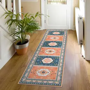 Extra Long Alfombras Logo Mat Brand Area Floor Rugs Printed Carpet Modern Hallway Custom Rug Runner