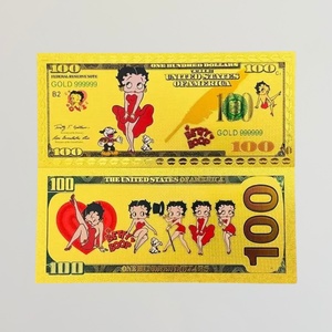 ธนบัตรเคลือบทองคำเบตตี้ บูป สำหรับของที่<span class=keywords><strong>ระลึก</strong></span>สะสม ของขวัญที่<span class=keywords><strong>ระลึก</strong></span> ธนบัตรทองคำ <span class=keywords><strong>100</strong></span> ดอลลาร์ - Product Image 6