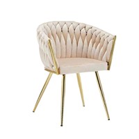 Chaise de maquillage en tissu de luxe avec dossier démontable pour coiffeuse de chambre - Design moderne et épuré