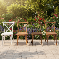 Chaise à dossier croisé en PP imitation bois avec assise rembourrée OK-PP8002 pour hôtels, mariages, événements et sièges commerciaux