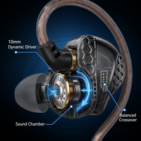 Écouteurs filaires Hi-Fi avec micro HD, transducteur dynamique 10 mm, moniteurs intra-auriculaires ergonomiques, casque supra-auriculaire pour audiophiles et gaming