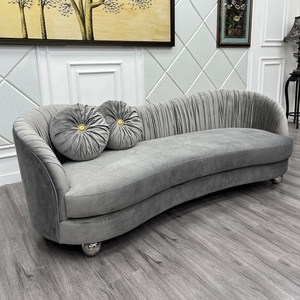 Sofás de Tela, Sofá de Terciopelo en Forma de Corazón, Muebles de Sala de Estar, Conjunto de Sofá Seccional de 3 Plazas - Product Image 3