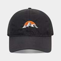 Gorra de Béisbol Deportiva para Senderismo al Aire Libre, con Visera Curva, de Secado Rápido y Transpirable, con Bordado de Montaña al Amanecer