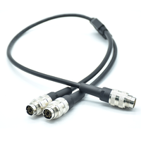 Conector Circular en Y M16 de Latón Chapado en Oro de 12 Pines, 5A 60V AISG, Cable de Soldadura de PVC, Conector de Aviación IP67