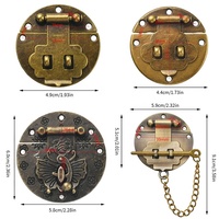 Boucle antique à base ronde en zinc en gros-Boucle de sécurité durable avec anneau de verrouillage pour boîte en bois/armoire/emballage cadeau et utilisation d'hôtel