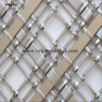 Maille de fil métallique tissé en acier inoxydable décorative architecturale populaire pour portes d'armoires et rideaux