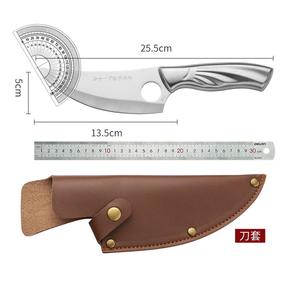 Couteau utilitaire fait main en acier inoxydable motif damas cuisine couteau d'abattage de chasse fixe couverture en cuir boucle <span class=keywords><strong>ceinture</strong></span> - Product Image 2