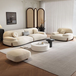 Divano Reclinabile in Tessuto Bianco Soffice a Due Posti con Seduta Profonda, Design Confortevole per Appartamenti e Hotel - Product Image 3