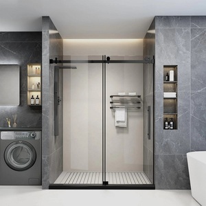 Porta Doccia Scorrevole Singola Quadrata di Alta Qualità <span class=keywords><strong>per</strong></span> Appartamenti, Facile Installazione, Chiusura Morbida, Accessori in Acciaio Inossidabile - Product Image 1