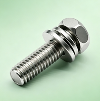 Vis combinée à tête hexagonale et embase cruciforme 3-en-1, boulon assemblé en acier inoxydable 304 pour fixation de quincaillerie automobile
