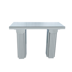 Mirrored Solid Wood Console <b>Table</b> Wide Bling Silver Glass Modern Living Room Hotel Entryway <b>Desk</b> Sofa <b>Table</b> - Product Image 5