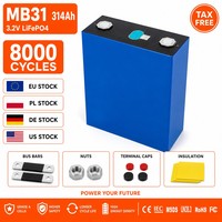 Batterie solaire au lithium 10000 cycles 280Ah 314Ah MB31, cellules de batterie 3.2V, cellule de batterie lithium-ion domestique, résistance au froid, LiFePO4, UE